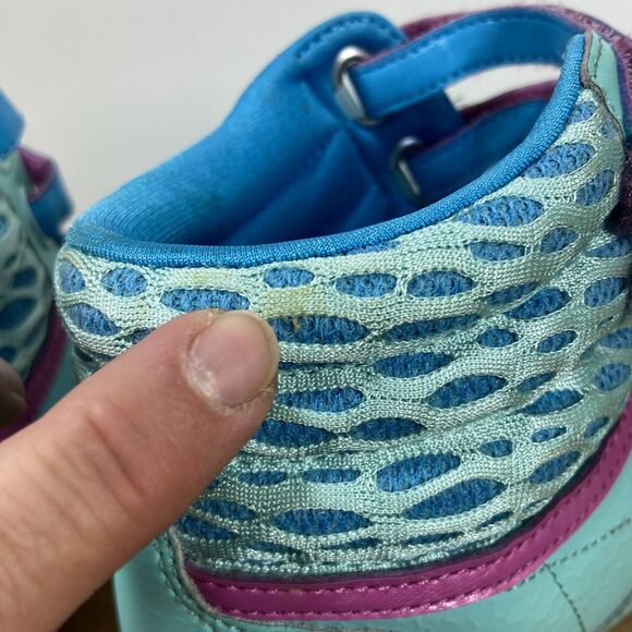 Reebok Girls HI Classic Blue Beam Ultraberry M46776 Sneakers Size 6 Retro Style - Picture 8 of 15